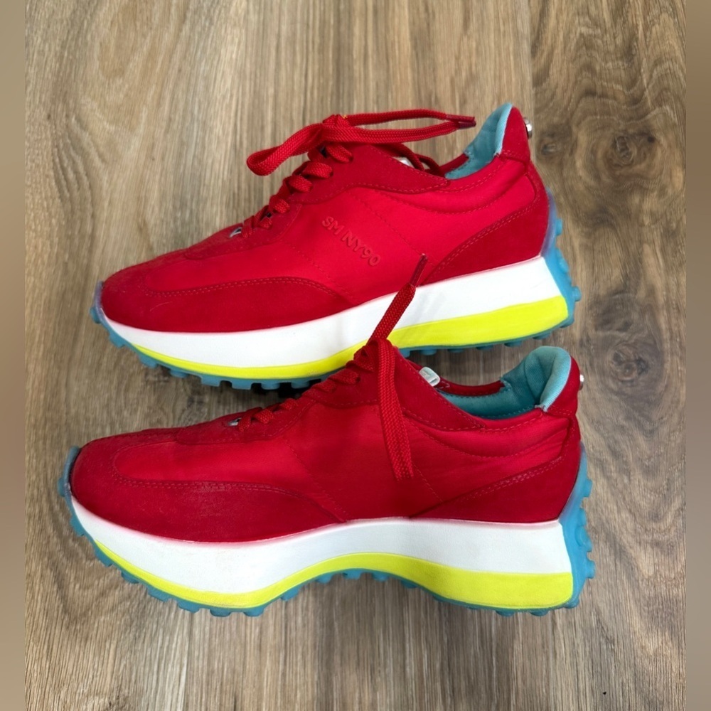 Steve Madden Women's Chasen Sneaker, Red Multi, 7.5 EUC - Picture 4 of 7